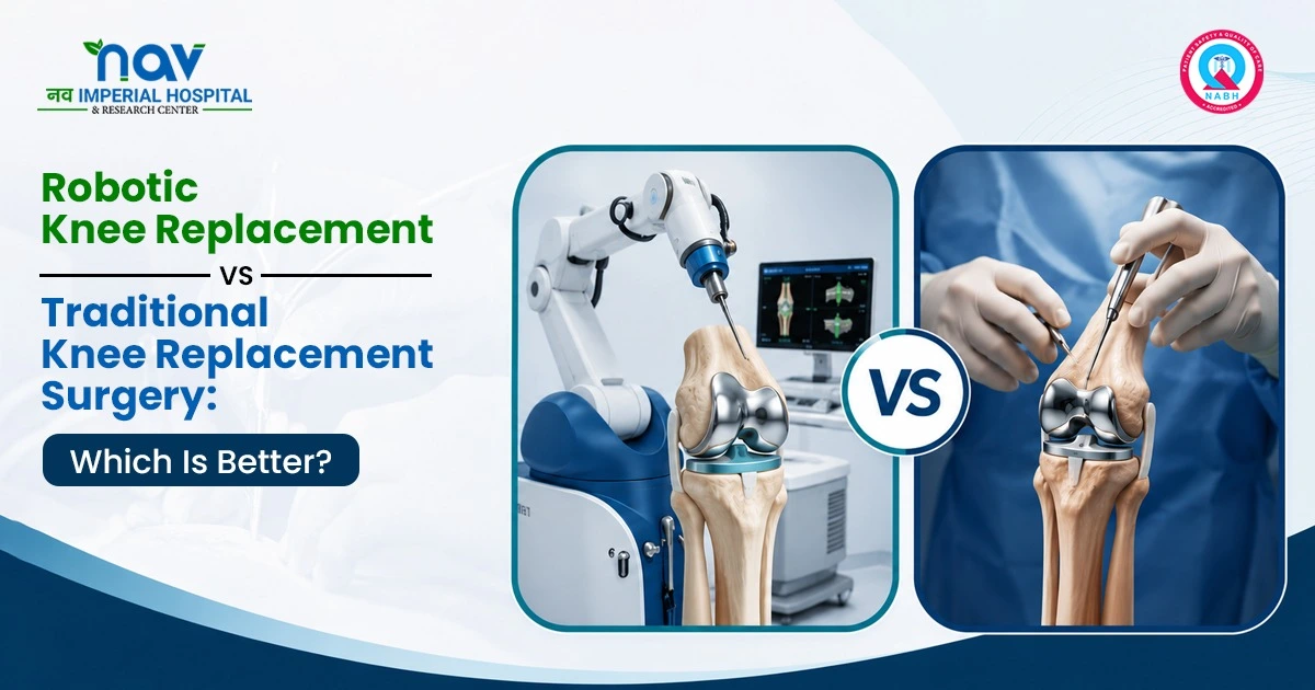 Robotic Knee Replacement vs Traditional Knee Replacement Surgery comparison at Nav Imperial Hospital, Jaipur 
